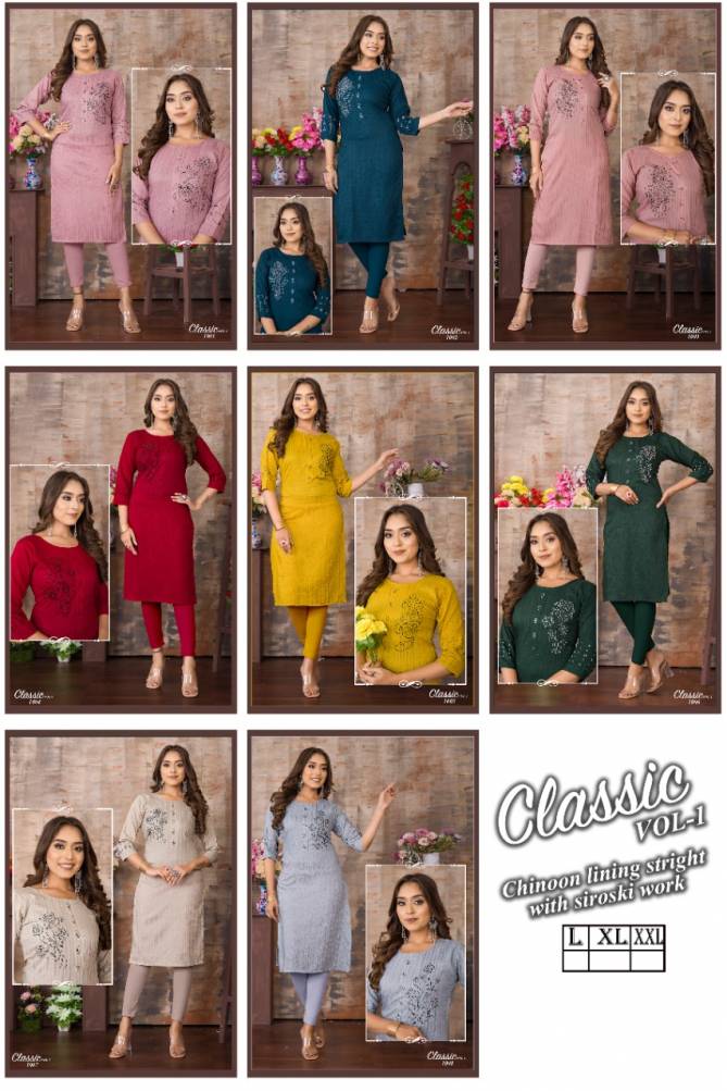 Classiv Vol 1 Regular Wear Wholesale Kurtis Catalog
